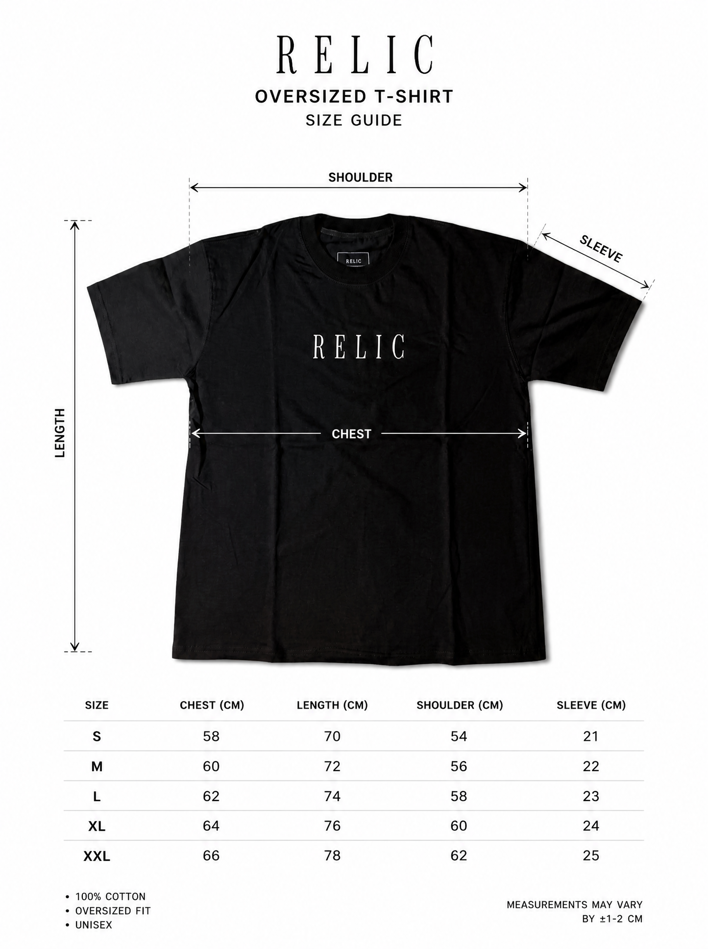 RELIC Black Oversized Tee