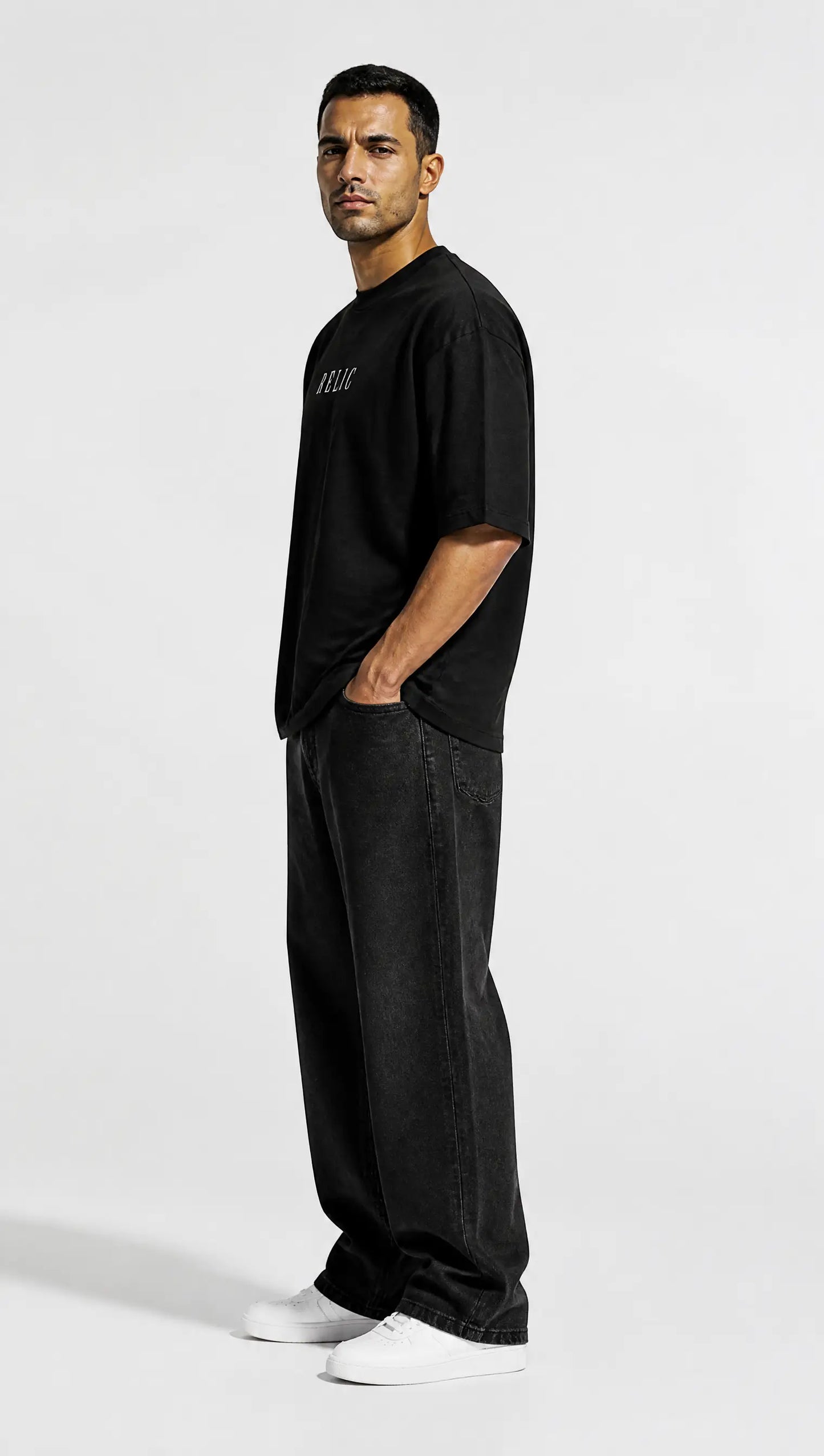 RELIC Black Oversized Tee
